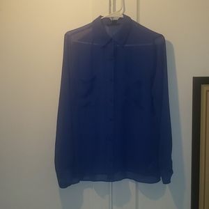 Forever 21 Blue Sheer Button Down